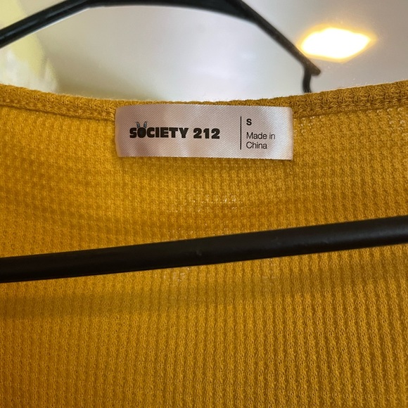 NWT Yellow Wrap Front Blouse - Picture 2 of 3